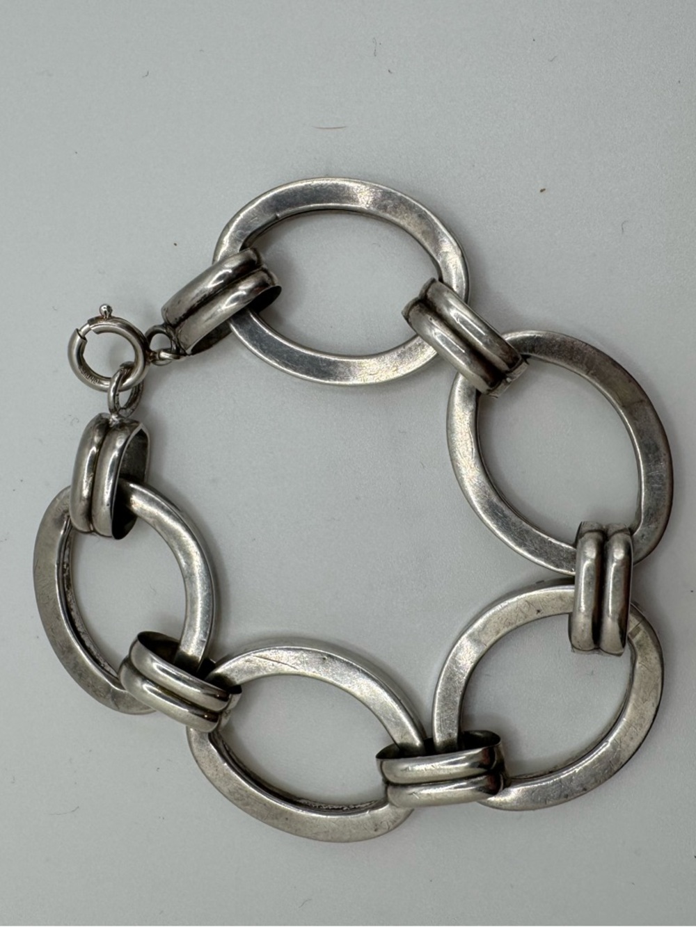 Sterling Silver 8” Oval Link Bracelet 22 mm wide 20.0 g